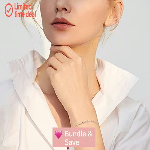 Sterling Silver Adjustable Anklet with Faith Cross & Angel Wing Pendant - Picture 5 of 8